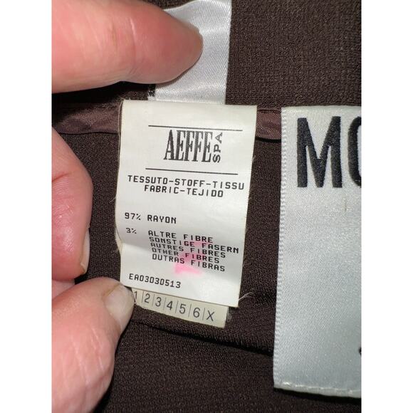 VINTAGE 80's MOSCHINO BROWN "CRUISE ME BABY" PANTS MADE IN ITALY 10 - Picture 4 of 8